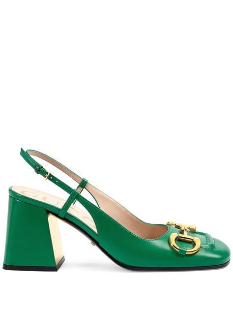 gucci 165060 red and green bow heels pumps|Gucci Signoria slingback pump.